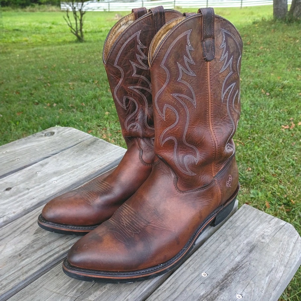 Double H Robert AG7 Cowboy Boots Men's Sz 15 D Brown Western Work Leather 3282